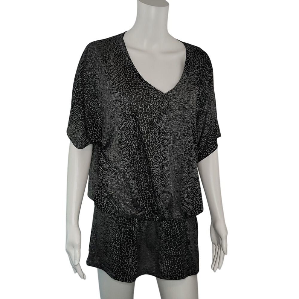 Kenneth Cole Black & Gray Short Sleeve Top